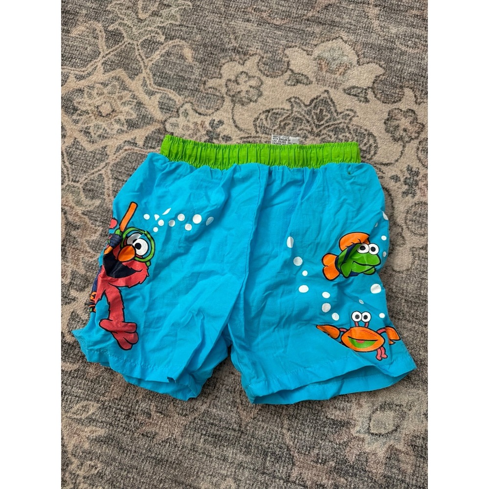 Vintage Sesame Street Toddler Swim Trunks Shorts